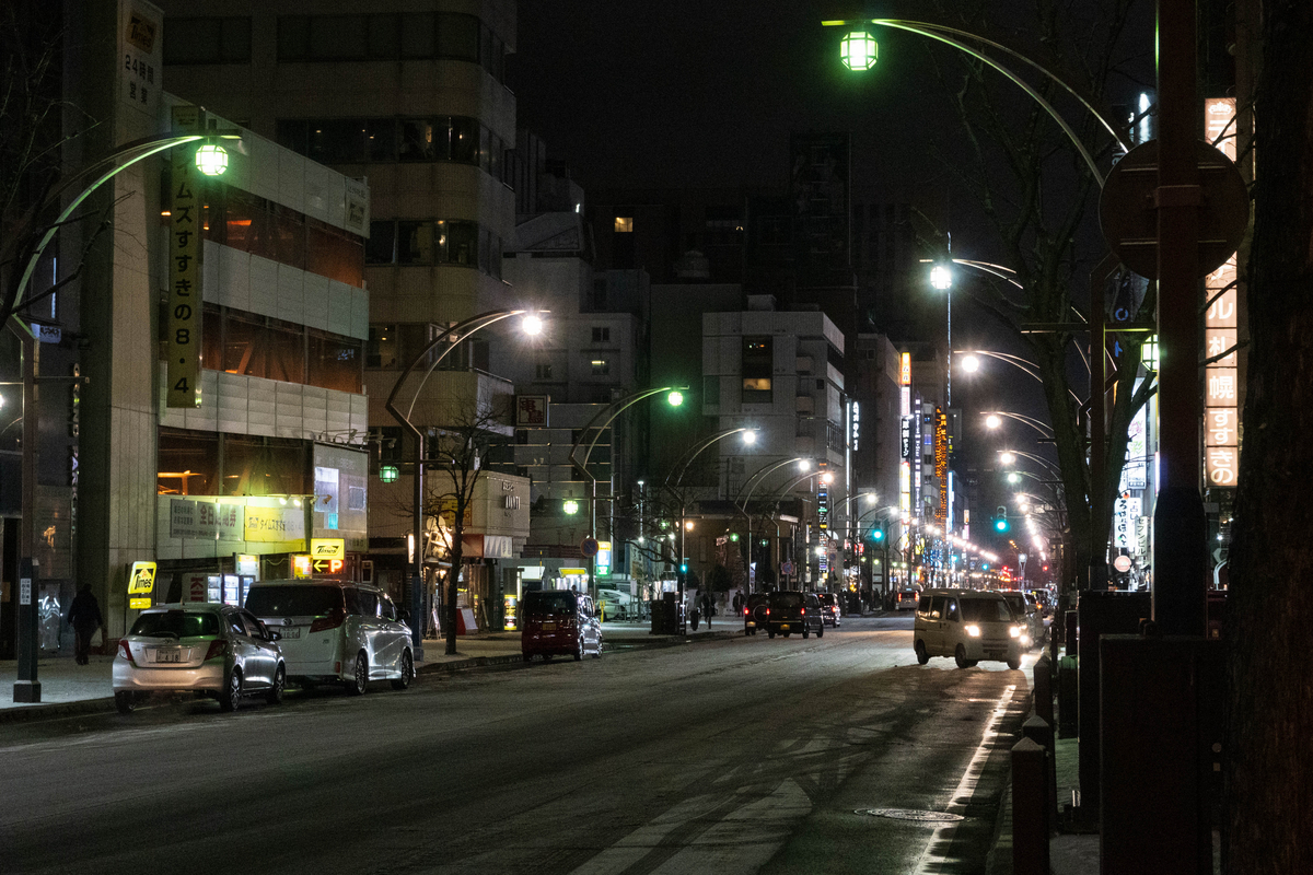 夜にすすきのに到着