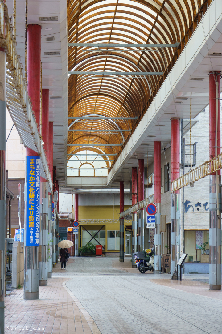 山形屋の脇からアーケードが