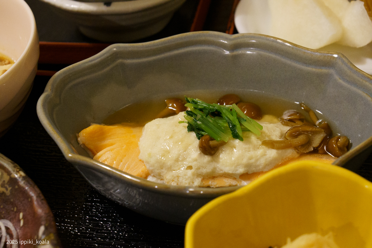 鮭のふわふわ蒸しが美味しかった